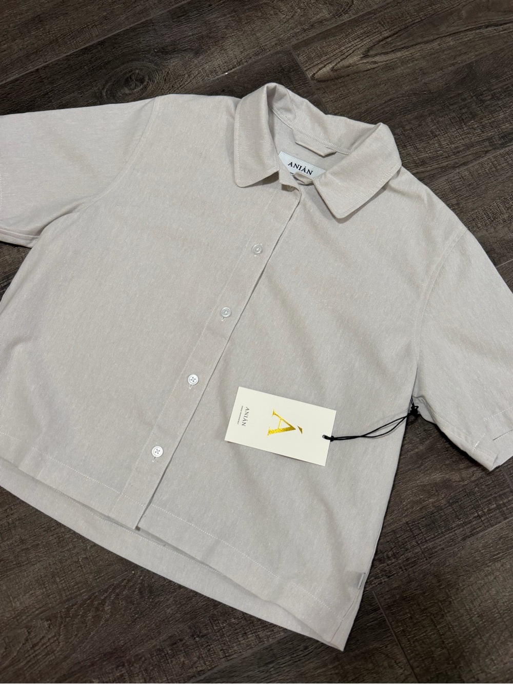 ANIAN York Crop Shirt - Neutral - Small - Picture 3 of 11